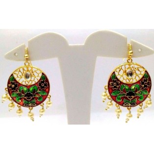 Meenakari Minakari Enamel Jhumka Jhumki Handmade Earrings Jewelry Drop Long E5